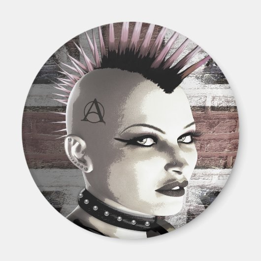 Retro British Punk Fashion Magnete Magnet (Vorne)