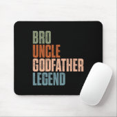 Retro Bro Onkel Godvater Legend Funny Oncles Fath Mousepad (Mit Mouse)