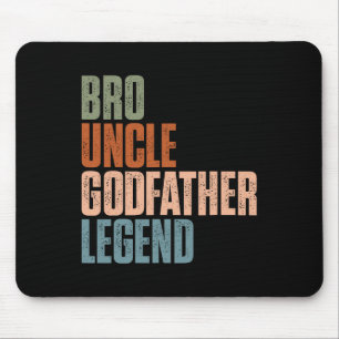 Retro Bro Onkel Godvater Legend Funny Oncles Fath Mousepad