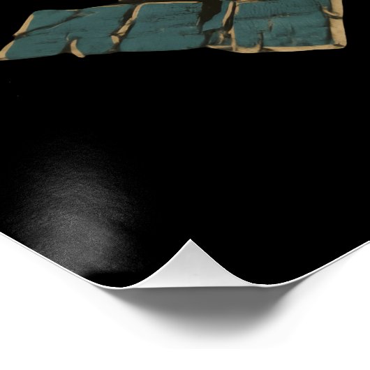 Retro Broken Satellite "OFFLINE" Space Art Poster (Ecke)