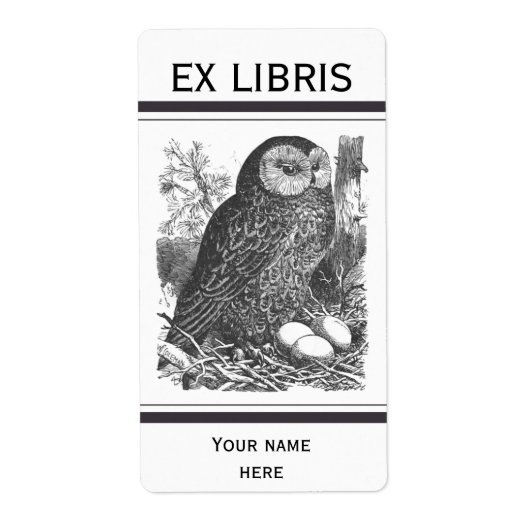 Retro-Brooding-Uhu zeichnend Buchzeichen (Vorne)