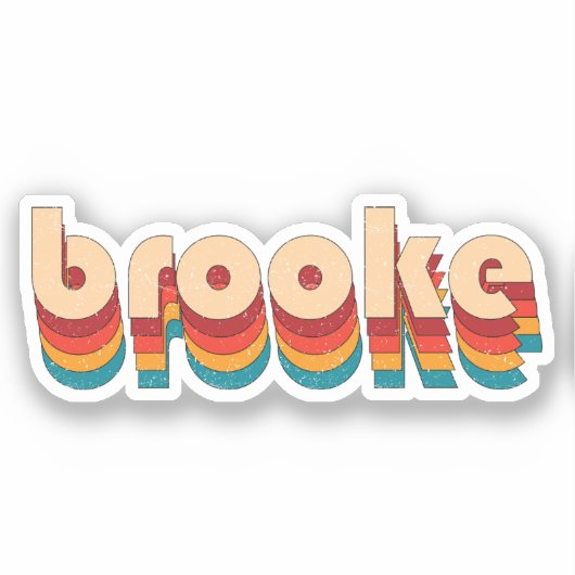 Retro Brooke Name Aufkleber (Vorderseite)