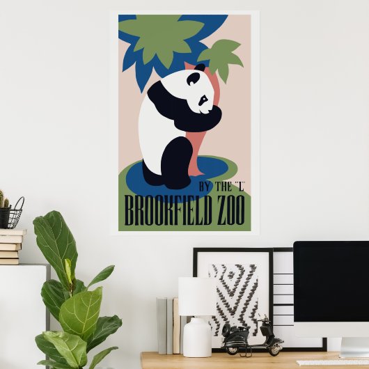 Retro Brookfield Zoo panda Poster (Heimbüro)