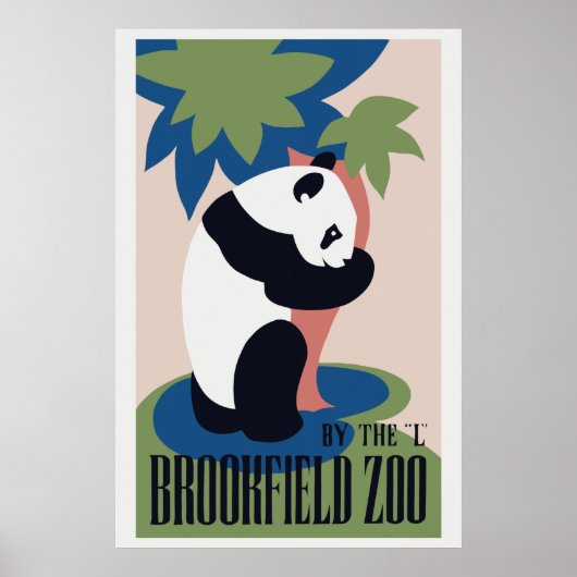 Retro Brookfield Zoo panda Poster (Vorne)