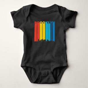 Retro Brooklyn New York Skyline Baby Strampler