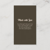 Retro Brown 2 Button Schmuck Business Card Visitenkarte (Rückseite)