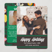 Retro Brown 2 Foto Urlaubskarte | Vertikal Einladung (Vorne/Hinten)