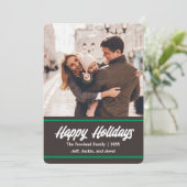 Retro Brown 2 Foto Urlaubskarte | Vertikal Einladung (Stehend Vorderseite)