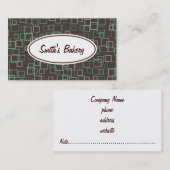 Retro Brown Aqua Business Card Visitenkarte (Vorne/Hinten)