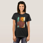 Retro Brown Bear Forest Animal Nature Bear T-Shirt (Vorne ganz)