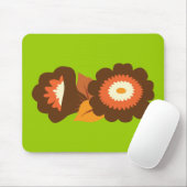 Retro-Brown-Blume Mousepad (Mit Mouse)