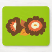 Retro-Brown-Blume Mousepad (Vorne)