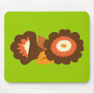 Retro-Brown-Blume Mousepad