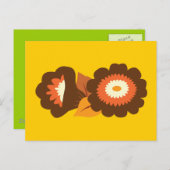 Retro-Brown-Blume Postkarte (Vorne/Hinten)