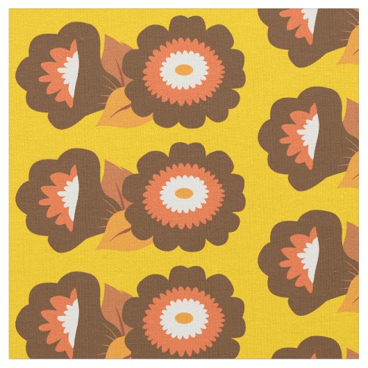 Retro-Brown-Blume Stoff (Nahaufnahme)
