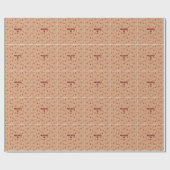 Retro Brown Boho Whimsical Personalisiert Geburtst Geschenkpapier (Flach)