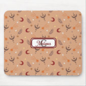 Retro Brown Boho Whimsisches Monogramm Personalisi Mousepad (Vorne)