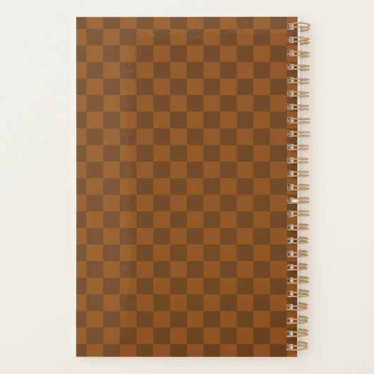 Retro Brown Checkerboard 2026 Planer (Rückseite)