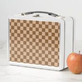 Retro Brown Checkered Metall Brotdose (Beispiel)