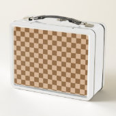 Retro Brown Checkered Metall Brotdose (Rückseite)