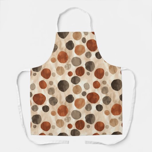 Retro Brown Dot Pattern All-Over Print Apron Schürze (Vorderseite)