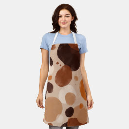 Retro Brown Dot Pattern All-Over Print Apron Schürze