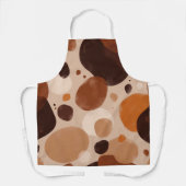 Retro Brown Dot Pattern All-Over Print Apron Schürze (Vorderseite)