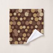 Retro Brown Dots Badezimmer Handtuch Set (Waschlappen)