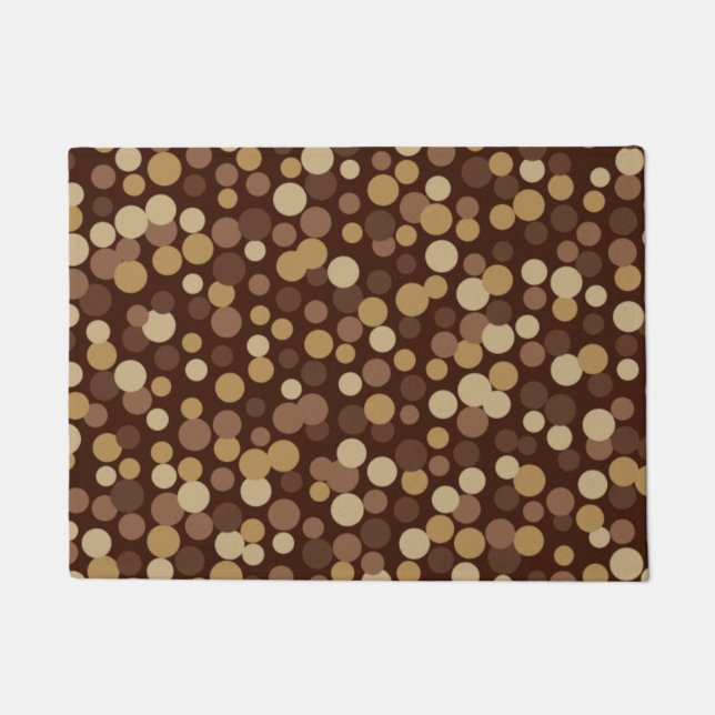 Retro Brown Dots Doormat Rug Geschenk Fußmatte (Vorderseite)