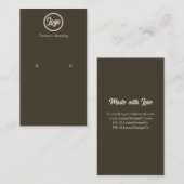 Retro Brown Earring Juwelier Logo Business Card Visitenkarte (Vorne/Hinten)