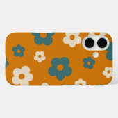 Retro Brown Floral Preppy Hippie Chic Geschenk für Case-Mate iPhone Hülle (Rückseite (Horizontal))