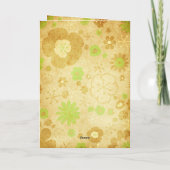Retro Brown Green Mod Floral Birthday Card Karte (Rückseite)