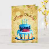 Retro Brown Green Mod Floral Birthday Card Karte (Gelbe Blume)