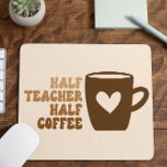 Retro Brown Halblehrer Halbtagsrechner<br><div class="desc">Das ist eine halbe Teacher Halbkaffee Computer Maus Pad!</div>