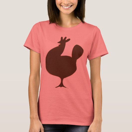 Retro Brown Hühnchen T-Shirt (Vorderseite)