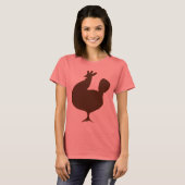 Retro Brown Hühnchen T-Shirt (Vorne ganz)