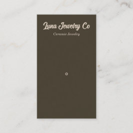 Retro Brown Minimal 1 Button Schmuck Business Card Visitenkarte