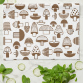 Retro Brown Mushroom-Muster Geschirrtuch (Gefaltet)