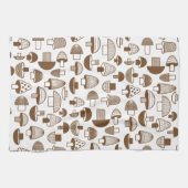 Retro Brown Mushroom-Muster Geschirrtuch (Horizontal)
