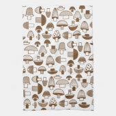 Retro Brown Mushroom-Muster Geschirrtuch (Vertikal)