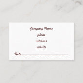 Retro Brown Muster Business Card Visitenkarte (Rückseite)