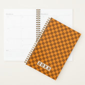 Retro Brown Orange Checkerboard 2026 Planer (Anzeige)