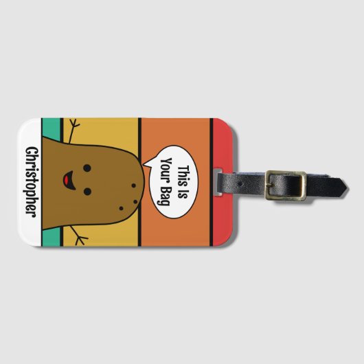 Retro, Brown Potato, Ihre Tasche, kundenspezifisch Gepäckanhänger (Vorderseite (Horizontal))