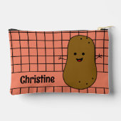 Retro, Brown Potato, Lachs rosa Custom Zubehörtasche (Rückseite)
