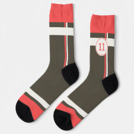 Retro Brown Red Racing Socken