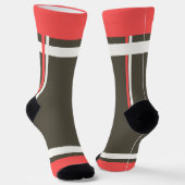 Retro Brown Red Racing Socken (Gewinkelt)