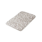 Retro Brown Tinte Manuskript Textur Badematte (Schrägansicht)