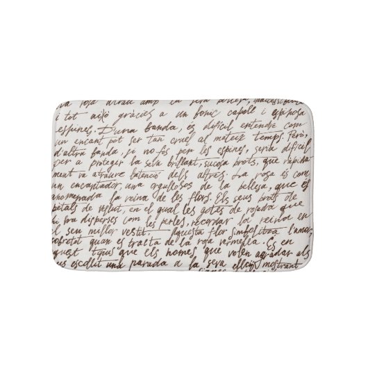 Retro Brown Tinte Manuskript Textur Badematte (Vorderseite)
