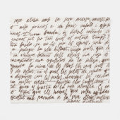 Retro Brown Tinte Manuskript Textur Fleecedecke (Vorderseite (Horizontal))