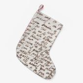 Retro Brown Tinte Manuskript Textur Kleiner Weihnachtsstrumpf (Vorderansicht (hängend))